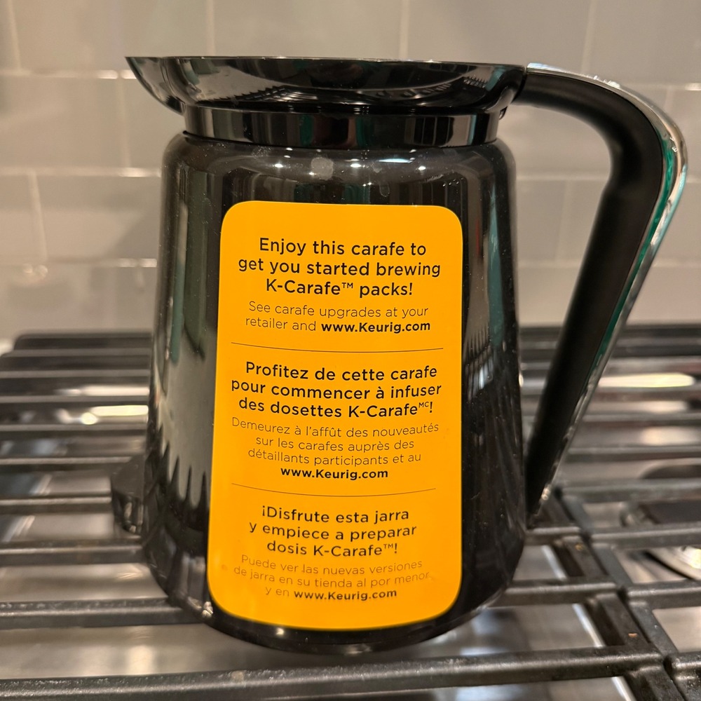 Keurig K-Carafe Coffee Pot Replacement Black Chrome Unisex OS Like New Thermal